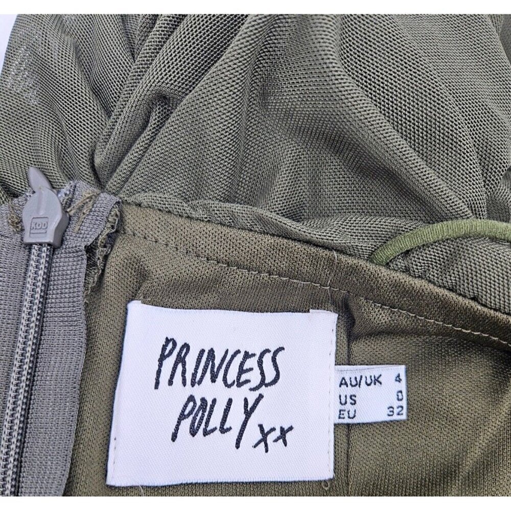 NWOT Princess Polly Tara Mini Dress Womens 0 Olive Green - Picture 6 of 8